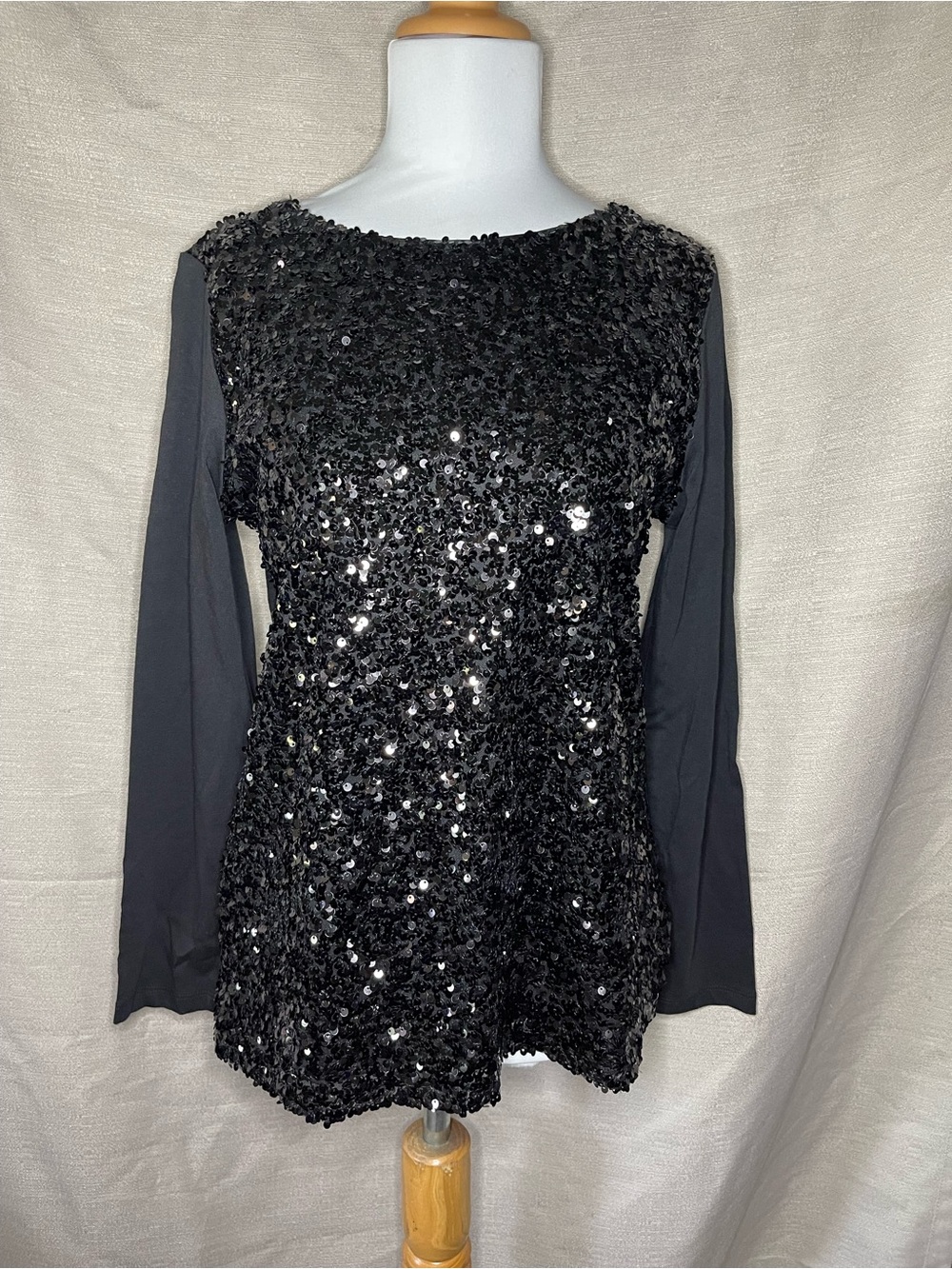 Talbots Petite Black sequined Top - PM